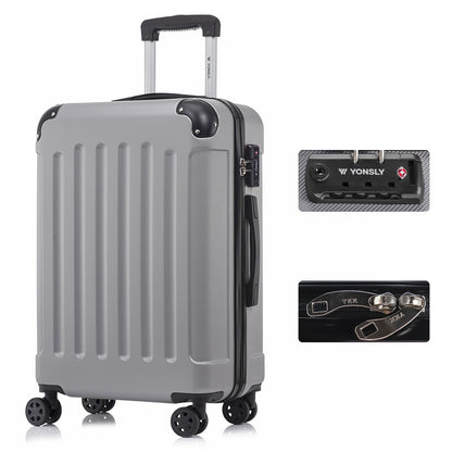 YONSLY® Premium Suitcase, TSA Lock, YKK Zipper Hardshell Luggage Trolley Cabin Suitcase Rolling Suitcase Hand Luggage 4 Wheels
