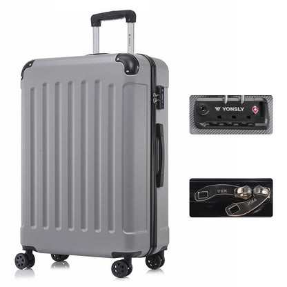 YONSLY® Premium Suitcase, TSA Lock, YKK Zipper Hardshell Luggage Trolley Cabin Suitcase Rolling Suitcase Hand Luggage 4 Wheels