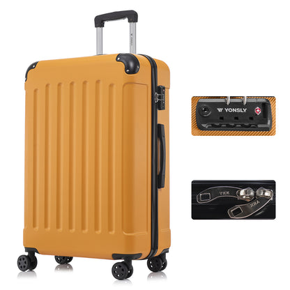YONSLY® Premium Suitcase, TSA Lock, YKK Zipper Hardshell Luggage Trolley Cabin Suitcase Rolling Suitcase Hand Luggage 4 Wheels