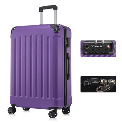 YONSLY® Premium Suitcase, TSA Lock, YKK Zipper Hardshell Luggage Trolley Cabin Suitcase Rolling Suitcase Hand Luggage 4 Wheels