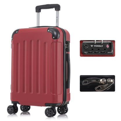 YONSLY® Premium Suitcase, TSA Lock, YKK Zipper Hardshell Luggage Trolley Cabin Suitcase Rolling Suitcase Hand Luggage 4 Wheels