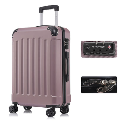 YONSLY® Premium Suitcase, TSA Lock, YKK Zipper Hardshell Luggage Trolley Cabin Suitcase Rolling Suitcase Hand Luggage 4 Wheels