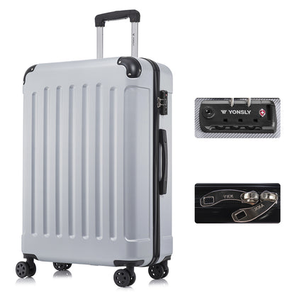 YONSLY® Premium Suitcase, TSA Lock, YKK Zipper Hardshell Luggage Trolley Cabin Suitcase Rolling Suitcase Hand Luggage 4 Wheels