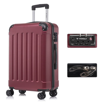 YONSLY® Premium Suitcase, TSA Lock, YKK Zipper Hardshell Luggage Trolley Cabin Suitcase Rolling Suitcase Hand Luggage 4 Wheels