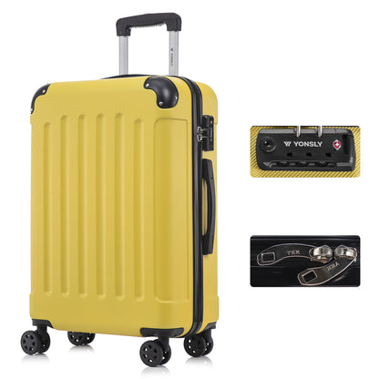 YONSLY® Premium Suitcase, TSA Lock, YKK Zipper Hardshell Luggage Trolley Cabin Suitcase Rolling Suitcase Hand Luggage 4 Wheels