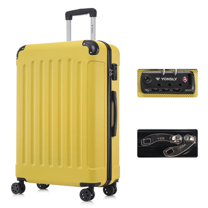 YONSLY® Premium Suitcase, TSA Lock, YKK Zipper Hardshell Luggage Trolley Cabin Suitcase Rolling Suitcase Hand Luggage 4 Wheels