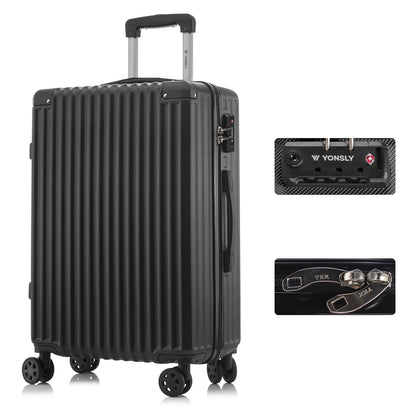 YONSLY® Premium Reisekoffer TSA-Schloss,YKK-Reißverschluss Hartschalen-Koffer Trolley Kabinenkoffer Rollkoffer Suitcase Handgepäck 4 Rollen