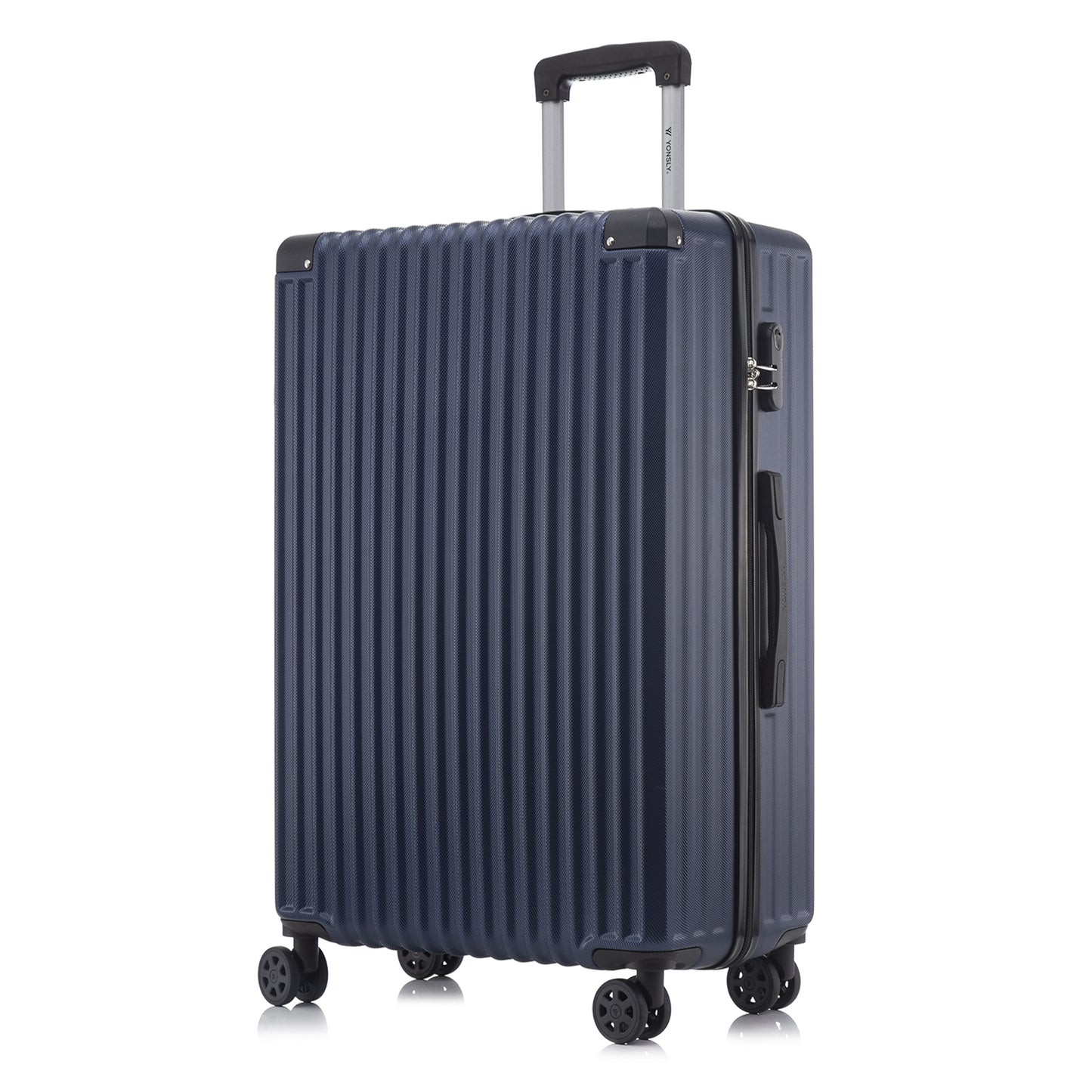 YONSLY® Trolley Travel Suitcase, Rolling Suitcase Carry-on Hardshell Suitcase with 4 360° Wheels, Combination Lock, Soft Rubber Handle