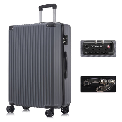 YONSLY® Premium Reisekoffer TSA-Schloss,YKK-Reißverschluss Hartschalen-Koffer Trolley Kabinenkoffer Rollkoffer Suitcase Handgepäck 4 Rollen