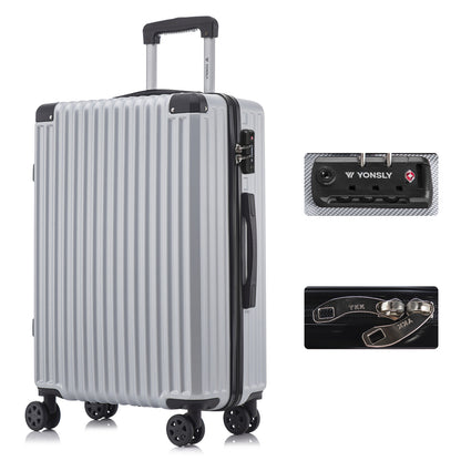 YONSLY® Premium Reisekoffer TSA-Schloss,YKK-Reißverschluss Hartschalen-Koffer Trolley Kabinenkoffer Rollkoffer Suitcase Handgepäck 4 Rollen