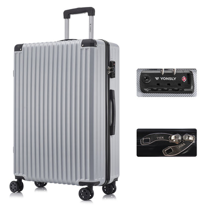 YONSLY® Premium Reisekoffer TSA-Schloss,YKK-Reißverschluss Hartschalen-Koffer Trolley Kabinenkoffer Rollkoffer Suitcase Handgepäck 4 Rollen