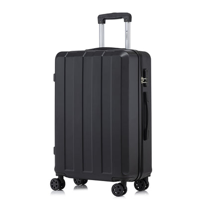 YONSLY® Trolley Suitcase, Travel Rolling Suitcase Cabin Luggage Hardside Suitcase with 4 360° Wheels, Combination Lock, Soft Rubber Handle