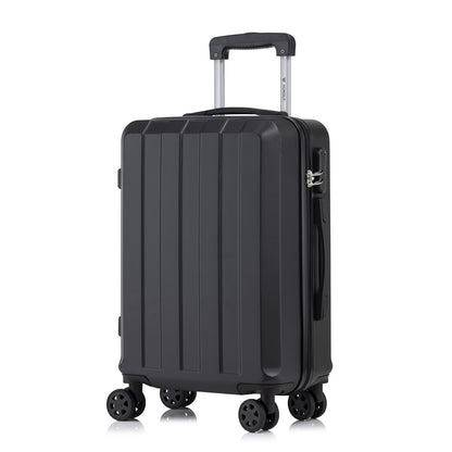 YONSLY® Trolley Suitcase, Travel Rolling Suitcase Cabin Luggage Hardside Suitcase with 4 360° Wheels, Combination Lock, Soft Rubber Handle