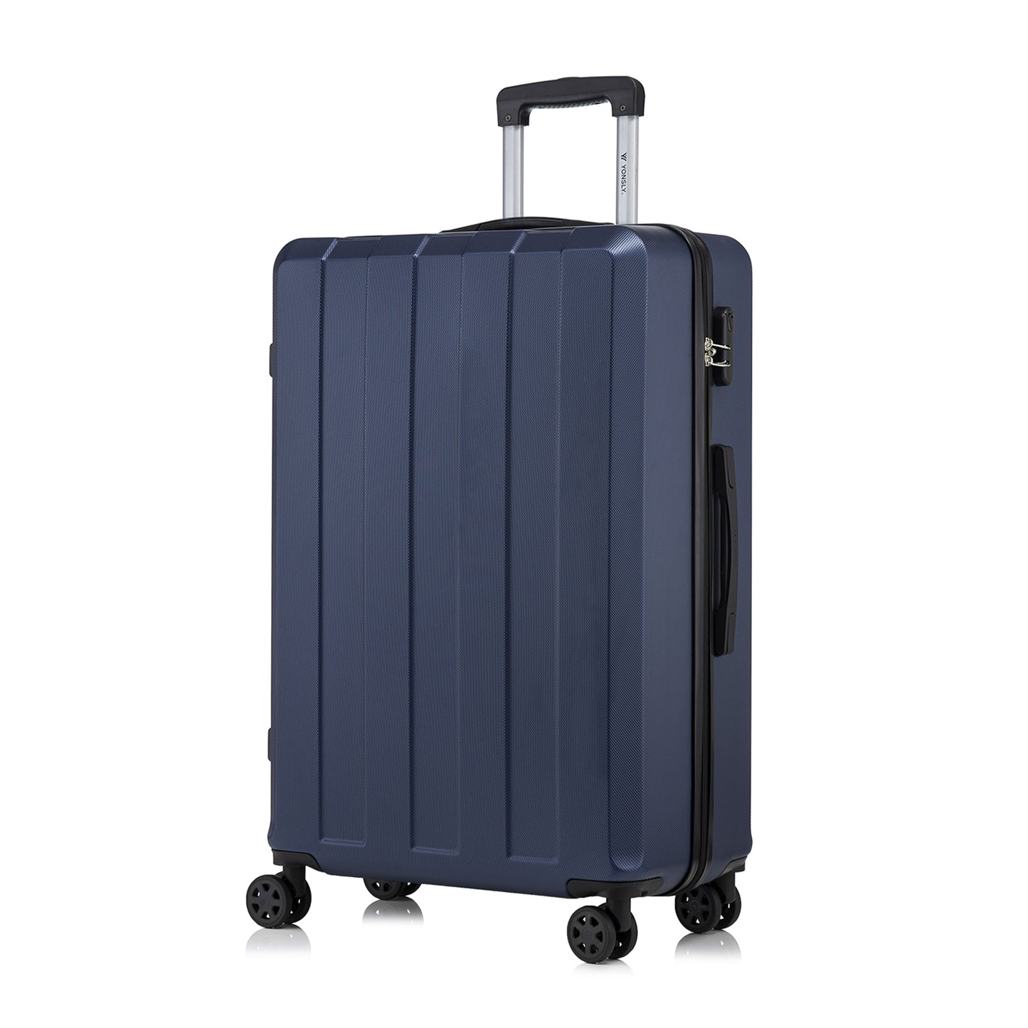 YONSLY® Trolley Suitcase, Travel Rolling Suitcase Cabin Luggage Hardside Suitcase with 4 360° Wheels, Combination Lock, Soft Rubber Handle