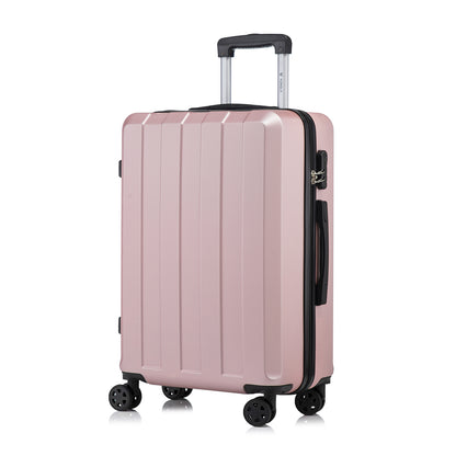 YONSLY® Trolley Suitcase, Travel Rolling Suitcase Cabin Luggage Hardside Suitcase with 4 360° Wheels, Combination Lock, Soft Rubber Handle