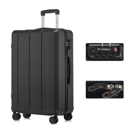 YONSLY® Premium Travel Suitcase TSA Lock, YKK Zipper Hardshell Suitcase Trolley Carry-on Spinner Suitcase Hand Luggage 4 Wheels