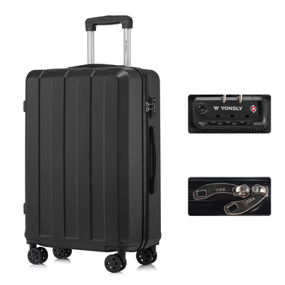 YONSLY® Premium Travel Suitcase TSA Lock, YKK Zipper Hardshell Suitcase Trolley Carry-on Spinner Suitcase Hand Luggage 4 Wheels