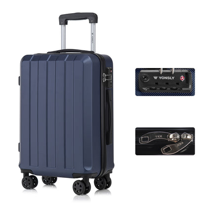 YONSLY® Premium Travel Suitcase TSA Lock, YKK Zipper Hardshell Suitcase Trolley Carry-on Spinner Suitcase Hand Luggage 4 Wheels