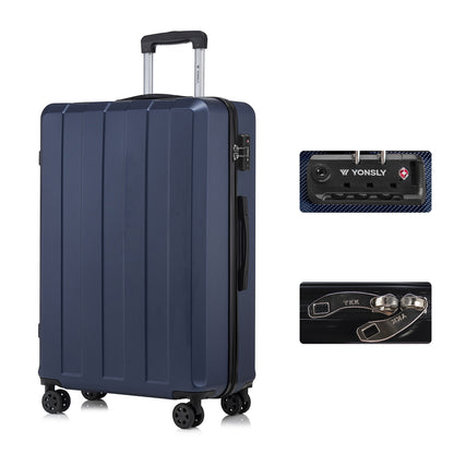 YONSLY® Premium Travel Suitcase TSA Lock, YKK Zipper Hardshell Suitcase Trolley Carry-on Spinner Suitcase Hand Luggage 4 Wheels