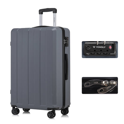 YONSLY® Premium Travel Suitcase TSA Lock, YKK Zipper Hardshell Suitcase Trolley Carry-on Spinner Suitcase Hand Luggage 4 Wheels