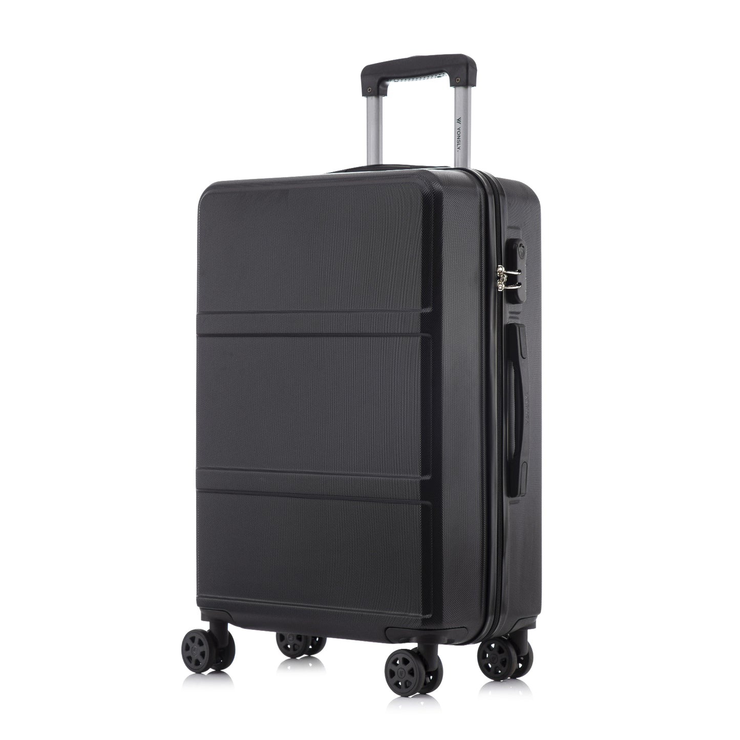 YONSLY® Trolley Reisekoffer Travel Suitcase, Rollkoffer Handgepäck, Hartschalenreisekoffer mit 4 Rollen 360°, Zahlenschloss, Weicher Gummigriff