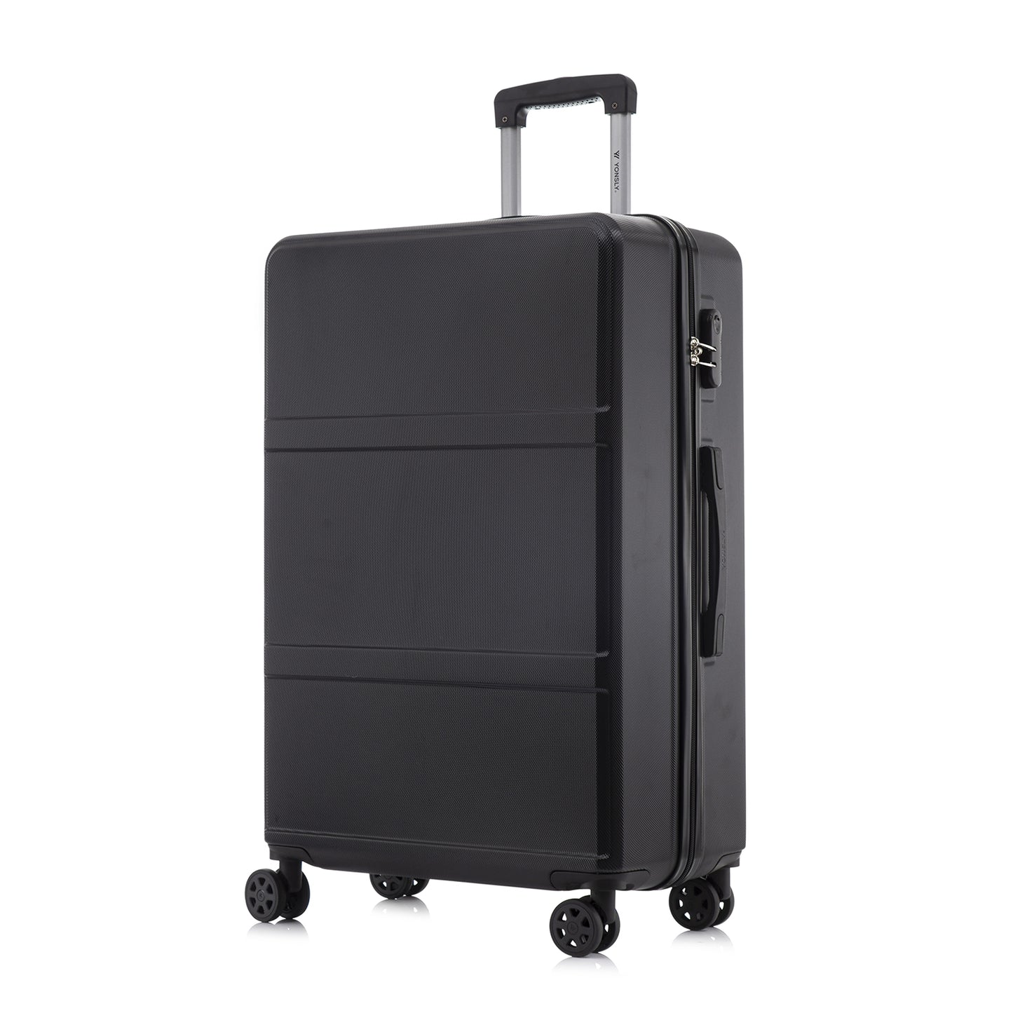 YONSLY® Trolley Reisekoffer Travel Suitcase, Rollkoffer Handgepäck, Hartschalenreisekoffer mit 4 Rollen 360°, Zahlenschloss, Weicher Gummigriff