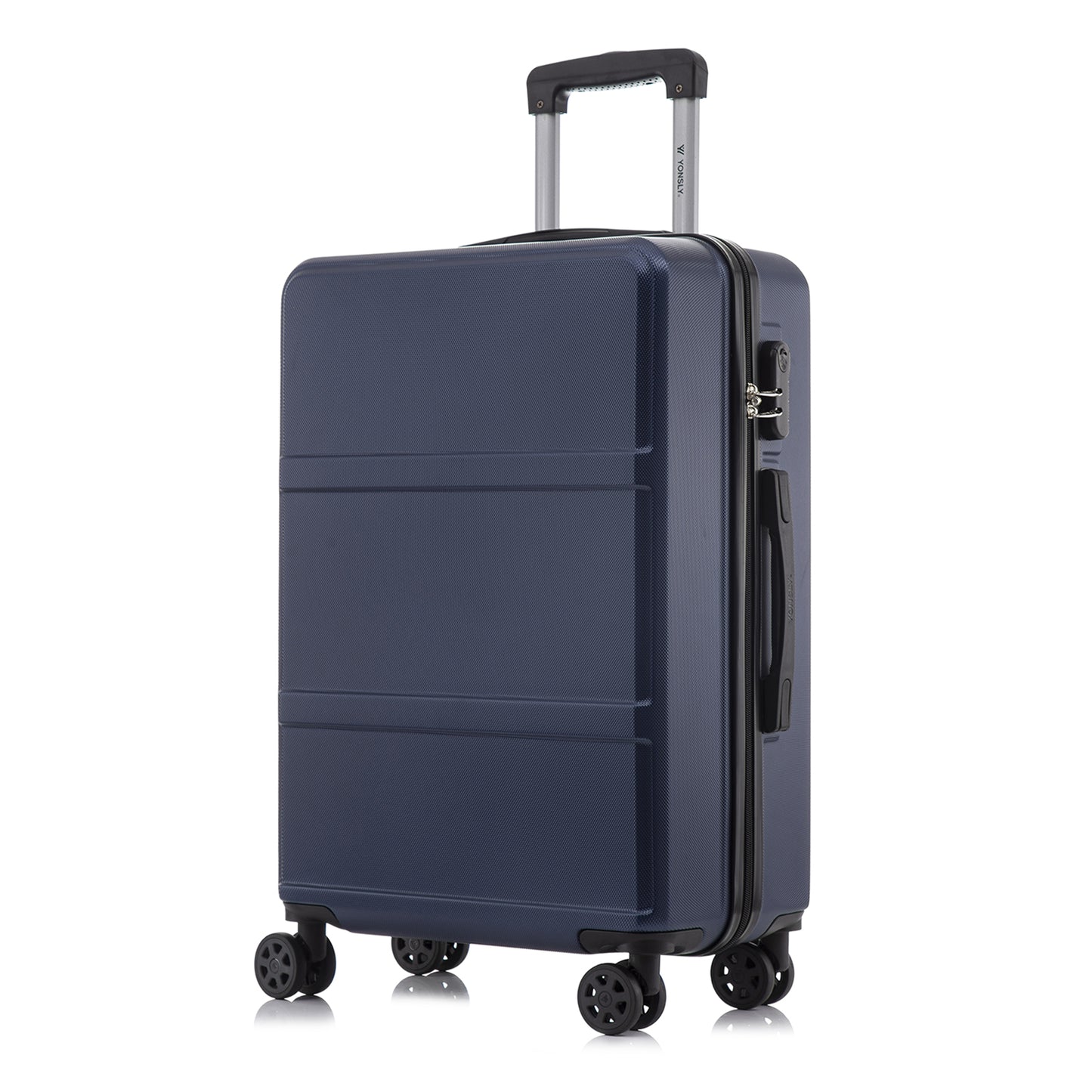 YONSLY® Trolley Reisekoffer Travel Suitcase, Rollkoffer Handgepäck, Hartschalenreisekoffer mit 4 Rollen 360°, Zahlenschloss, Weicher Gummigriff