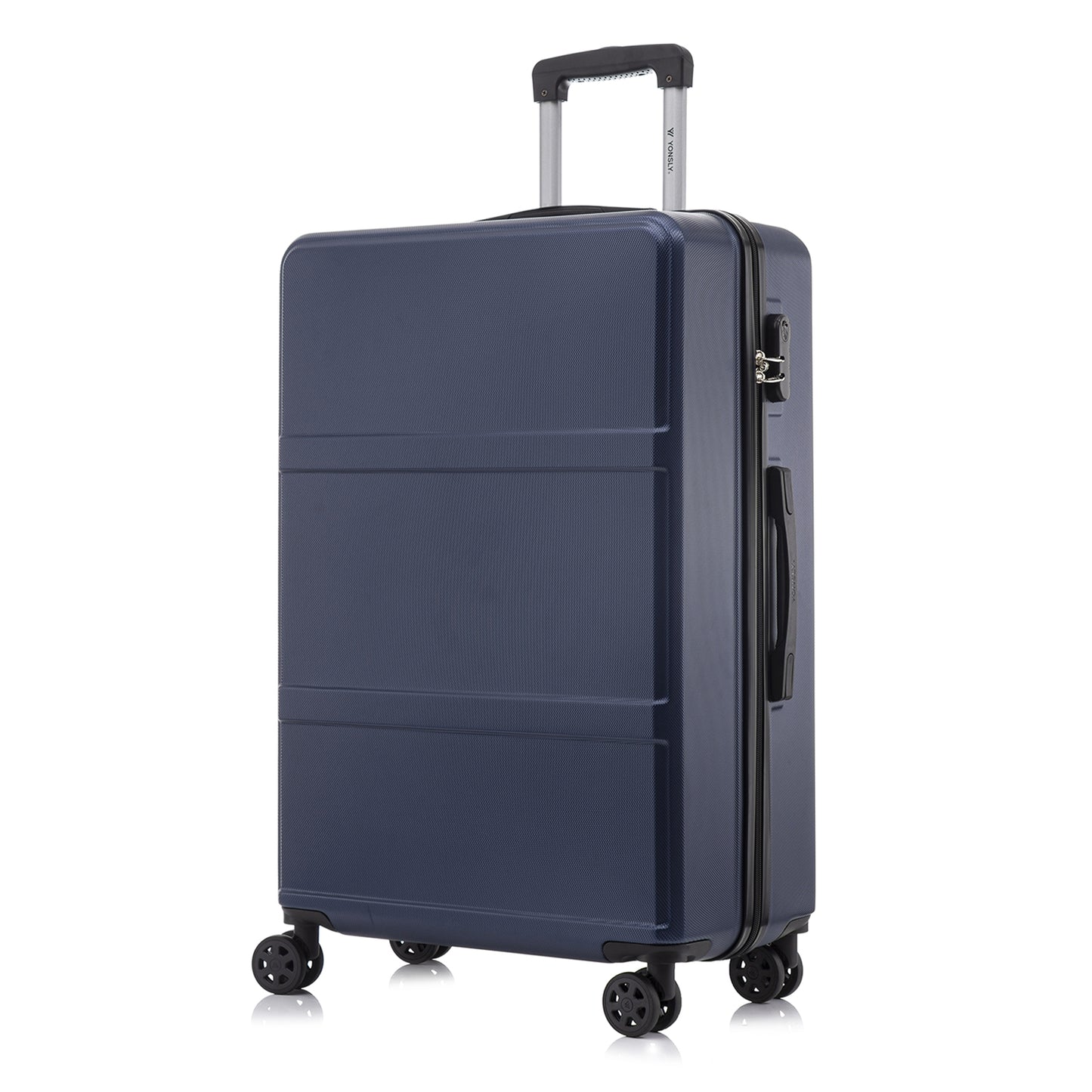 YONSLY® Trolley Reisekoffer Travel Suitcase, Rollkoffer Handgepäck, Hartschalenreisekoffer mit 4 Rollen 360°, Zahlenschloss, Weicher Gummigriff