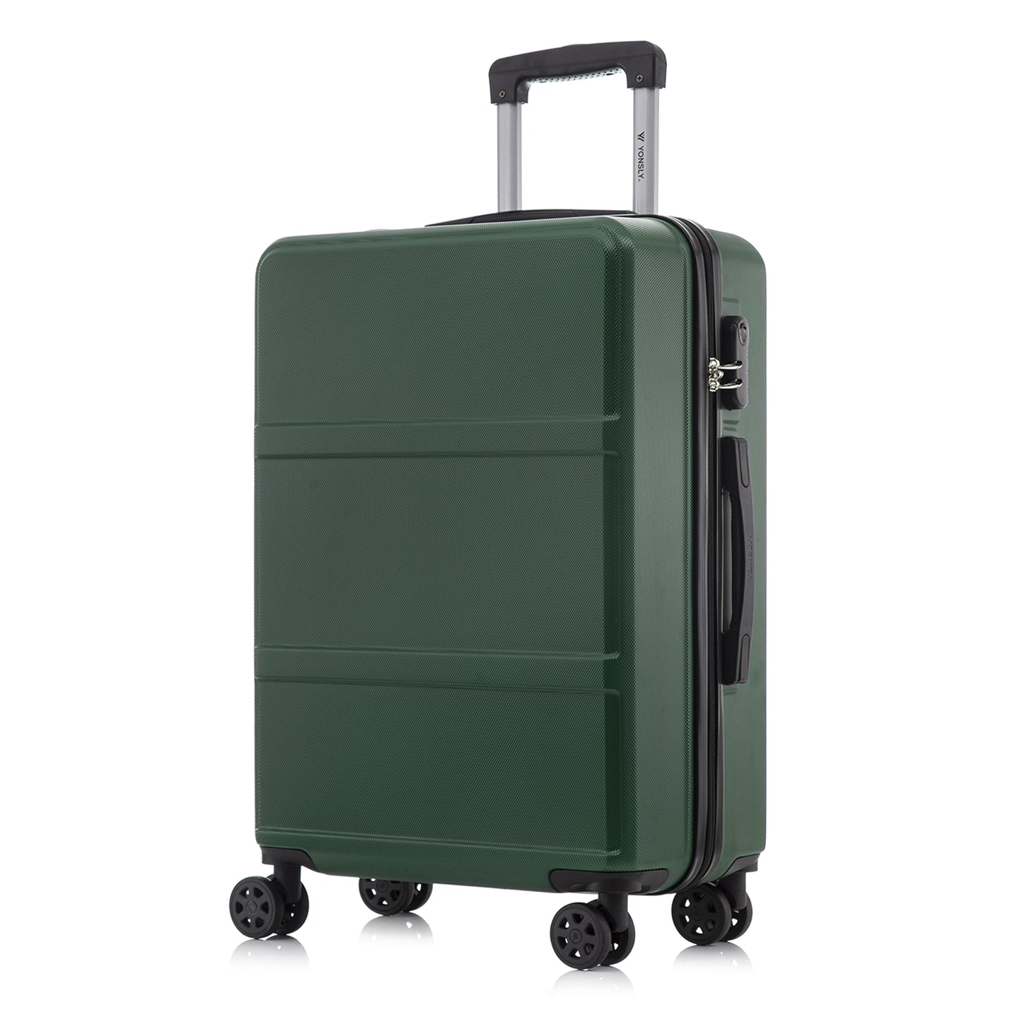 YONSLY® Trolley Reisekoffer Travel Suitcase, Rollkoffer Handgepäck, Hartschalenreisekoffer mit 4 Rollen 360°, Zahlenschloss, Weicher Gummigriff