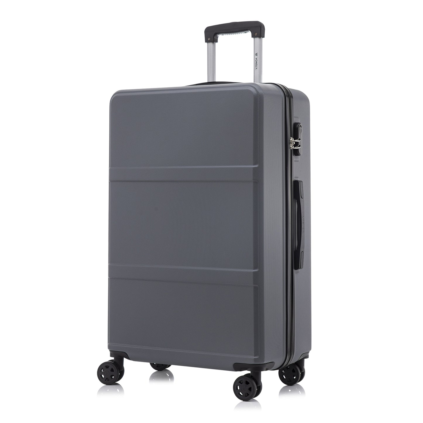 YONSLY® Trolley Reisekoffer Travel Suitcase, Rollkoffer Handgepäck, Hartschalenreisekoffer mit 4 Rollen 360°, Zahlenschloss, Weicher Gummigriff