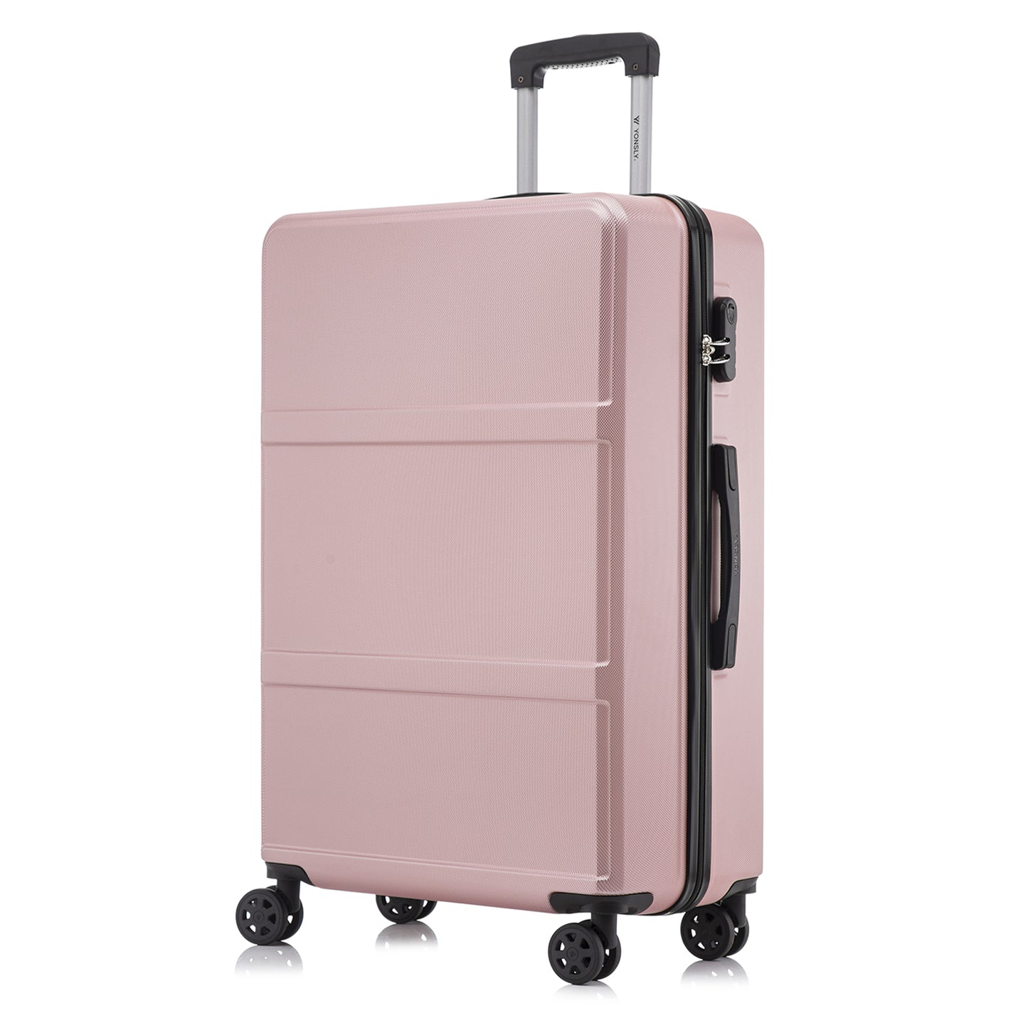 YONSLY® Trolley Reisekoffer Travel Suitcase, Rollkoffer Handgepäck, Hartschalenreisekoffer mit 4 Rollen 360°, Zahlenschloss, Weicher Gummigriff