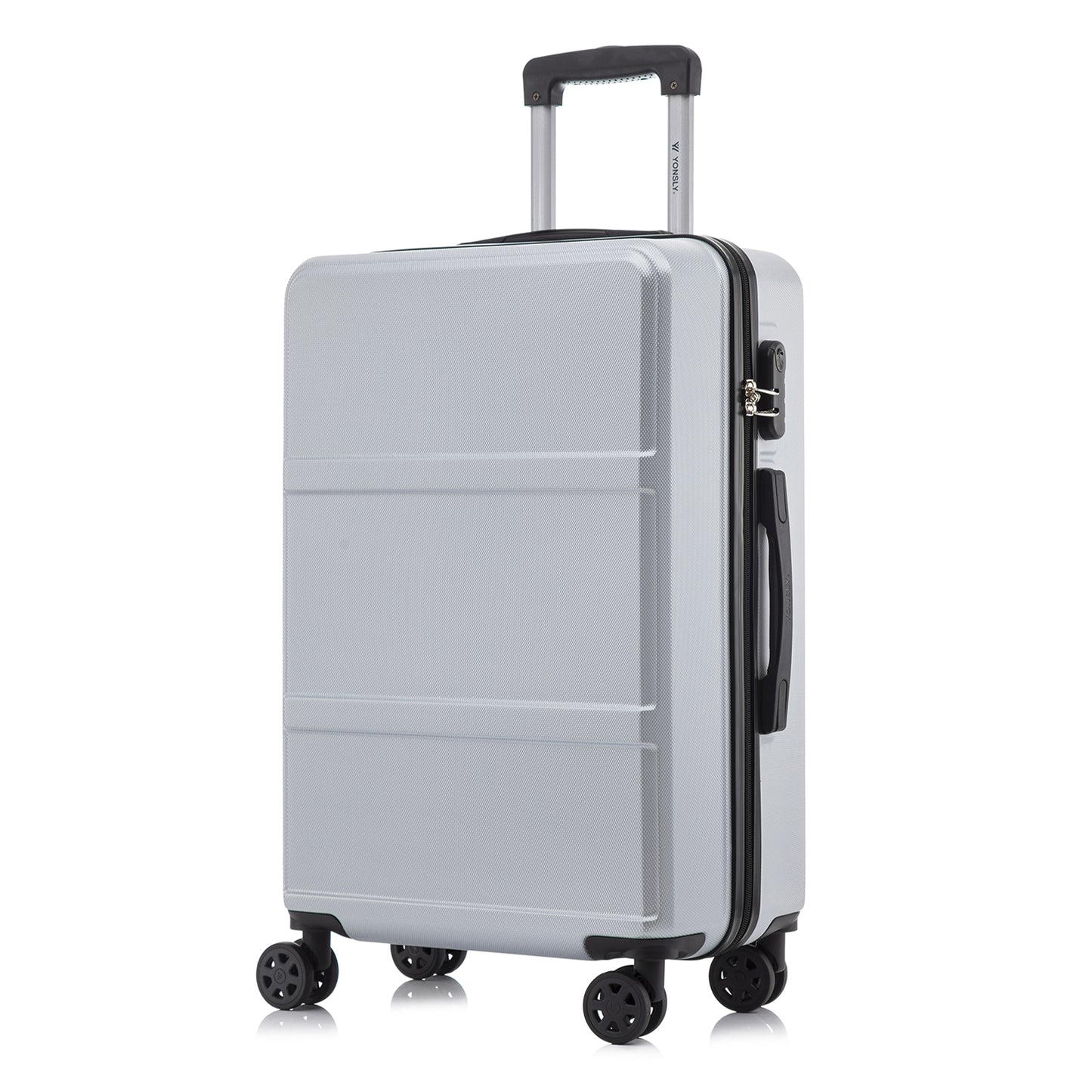 YONSLY® Trolley Reisekoffer Travel Suitcase, Rollkoffer Handgepäck, Hartschalenreisekoffer mit 4 Rollen 360°, Zahlenschloss, Weicher Gummigriff