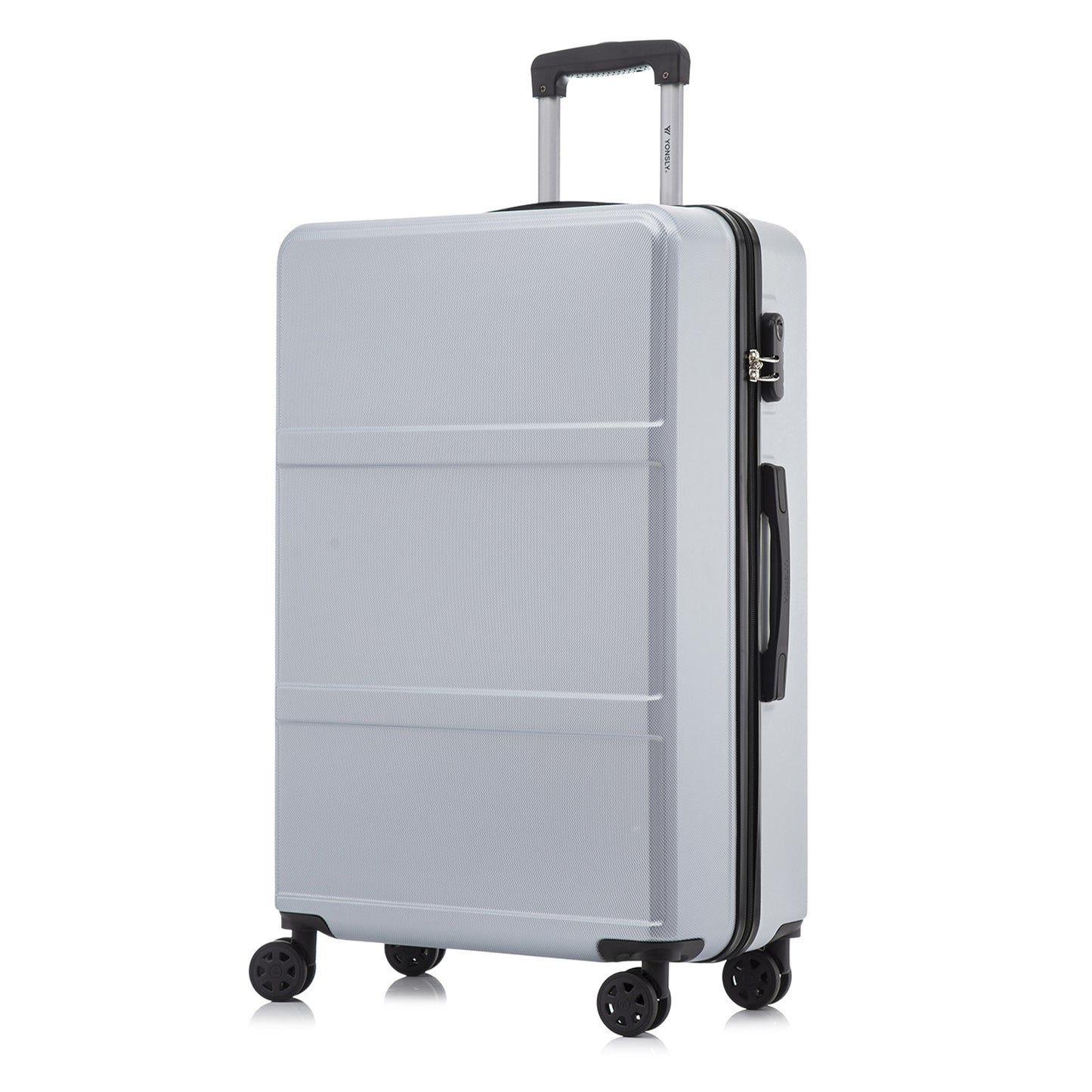 YONSLY® Trolley Reisekoffer Travel Suitcase, Rollkoffer Handgepäck, Hartschalenreisekoffer mit 4 Rollen 360°, Zahlenschloss, Weicher Gummigriff