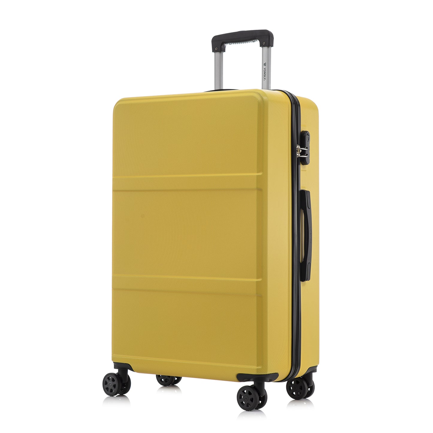 YONSLY® Trolley Reisekoffer Travel Suitcase, Rollkoffer Handgepäck, Hartschalenreisekoffer mit 4 Rollen 360°, Zahlenschloss, Weicher Gummigriff