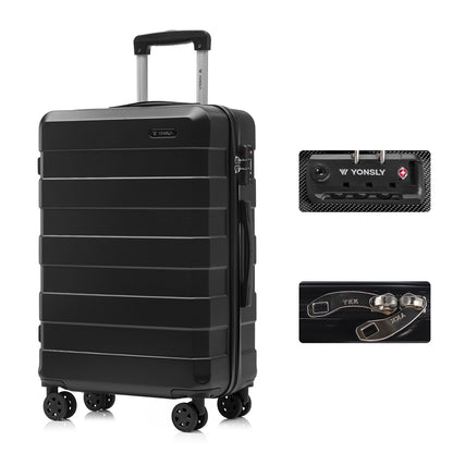 YONSLY® Premium Luggage TSA Lock, YKK Zipper Hardshell Suitcase Trolley Cabin Luggage Spinner Suitcase Carry-on 4 Wheels
