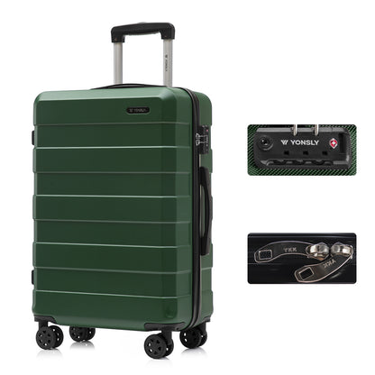 YONSLY® Premium Luggage TSA Lock, YKK Zipper Hardshell Suitcase Trolley Cabin Luggage Spinner Suitcase Carry-on 4 Wheels