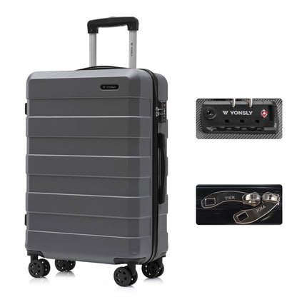 YONSLY® Premium Luggage TSA Lock, YKK Zipper Hardshell Suitcase Trolley Cabin Luggage Spinner Suitcase Carry-on 4 Wheels