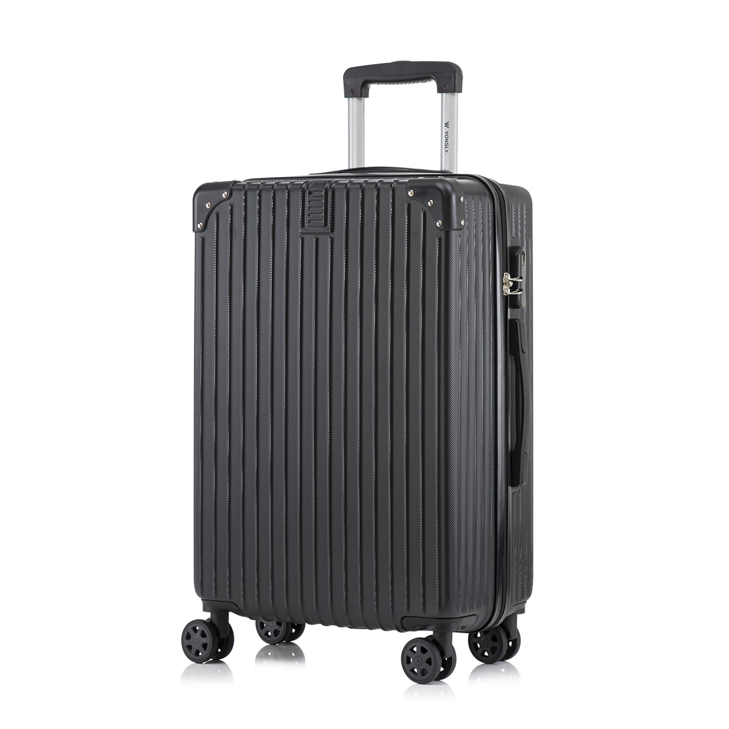 YONSLY® Trolley Suitcase, Rolling Carry-on Luggage, Cabin Suitcase Hard-Shell Travel Suitcase with 4 360° Wheels, Combination Lock, Soft Rubber Handle