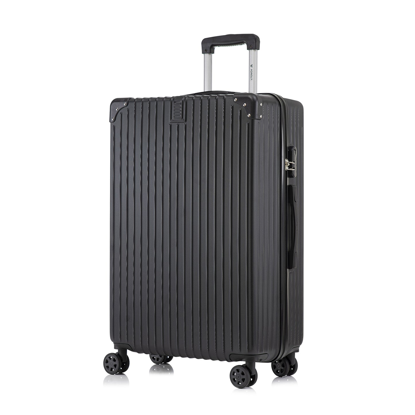 YONSLY® Trolley Suitcase, Rolling Carry-on Luggage, Cabin Suitcase Hard-Shell Travel Suitcase with 4 360° Wheels, Combination Lock, Soft Rubber Handle