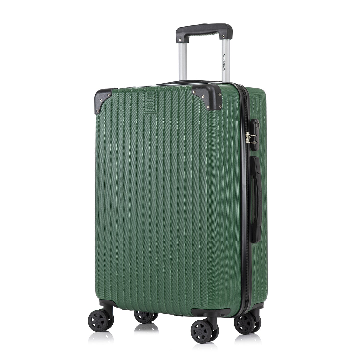YONSLY® Trolley Suitcase, Rolling Carry-on Luggage, Cabin Suitcase Hard-Shell Travel Suitcase with 4 360° Wheels, Combination Lock, Soft Rubber Handle