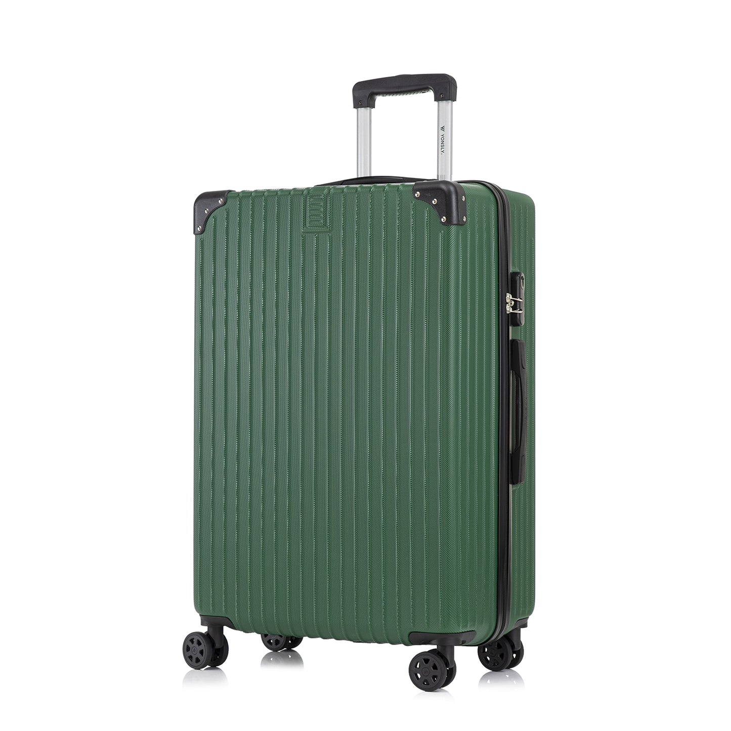 YONSLY® Trolley Suitcase, Rolling Carry-on Luggage, Cabin Suitcase Hard-Shell Travel Suitcase with 4 360° Wheels, Combination Lock, Soft Rubber Handle