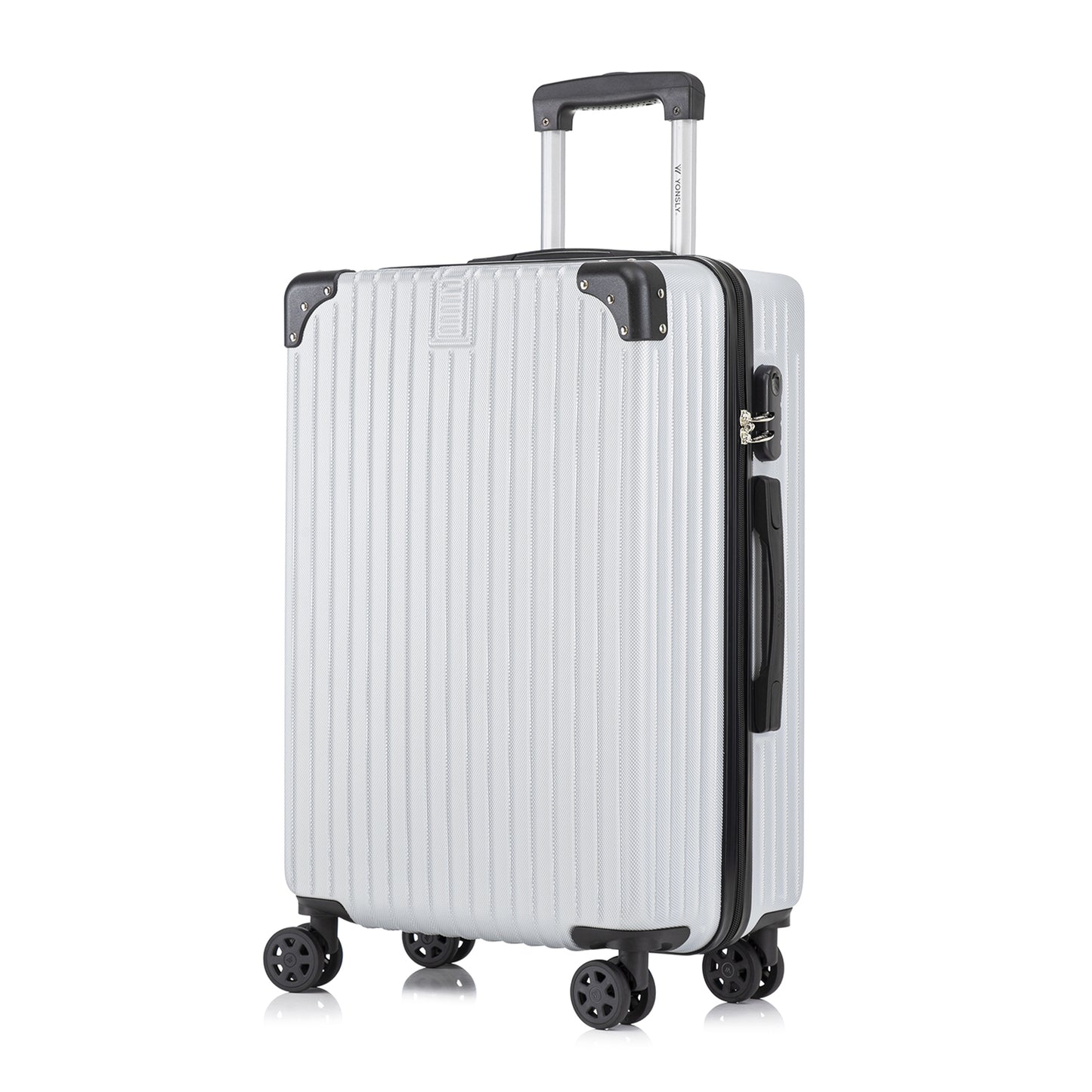 YONSLY® Trolley Suitcase, Rolling Carry-on Luggage, Cabin Suitcase Hard-Shell Travel Suitcase with 4 360° Wheels, Combination Lock, Soft Rubber Handle