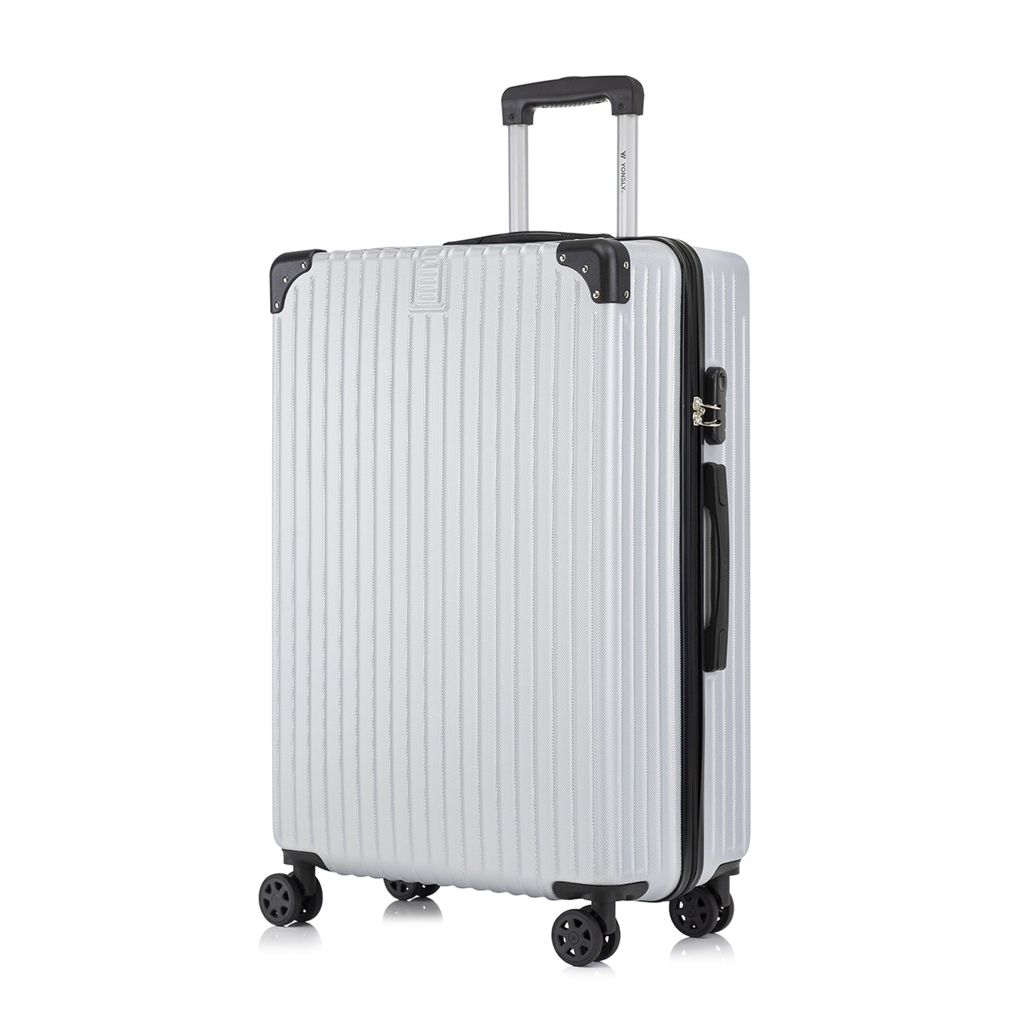 YONSLY® Trolley Suitcase, Rolling Carry-on Luggage, Cabin Suitcase Hard-Shell Travel Suitcase with 4 360° Wheels, Combination Lock, Soft Rubber Handle