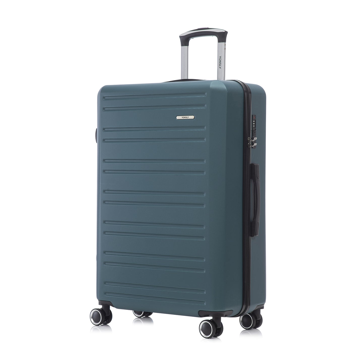 YONSLY® Koffer Suitcase, Trolley Reisekoffer, Rollkoffer Handgepäck Kabinenkoffer mit 4 Rollen 360°, Hartschalenreisekoffer, Zahlenschloss, Weicher Gummigriff