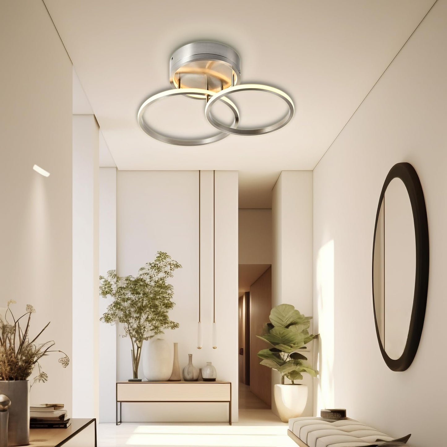 LQWELL® ceiling light LED ceiling lamp, 20W 3000K kitchen lamp modern bedroom lamp made of aluminum for living room bedroom kitchen balcony hallway basement office, 475 * 410 * 120mm