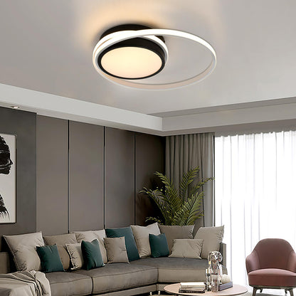 LQWELL® ceiling light LED ceiling lamp, 27.5W 3000K kitchen lamp modern bedroom lamp made of aluminum black white for living room bedroom kitchen balcony hallway basement office, 470 * 90mm