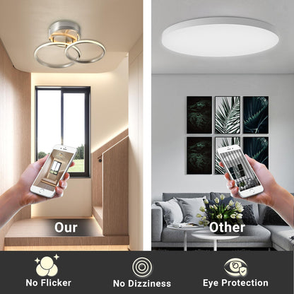 LQWELL® ceiling light LED ceiling lamp, 20W 3000K kitchen lamp modern bedroom lamp made of aluminum for living room bedroom kitchen balcony hallway basement office, 475 * 410 * 120mm