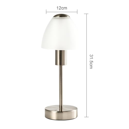 LQWELL® LED Table Lamp Touch Table Lamp Wireless Bedside Lamp Battery Type C USB Rechargeable Light Intensity Adjustable for Indoor Restaurant Living Room Bedroom Hotel Bar