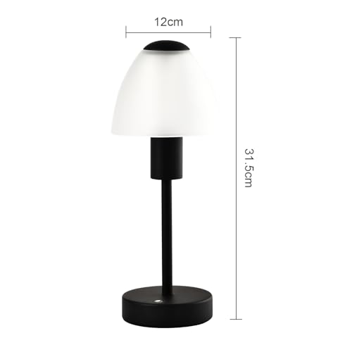 LQWELL® LED Table Lamp Touch Cordless Bedside Lamp Battery Type C USB Rechargeable Light Intensity Adjustable for Indoor Restaurant Living Room Bedroom Dinner Hotel Bar