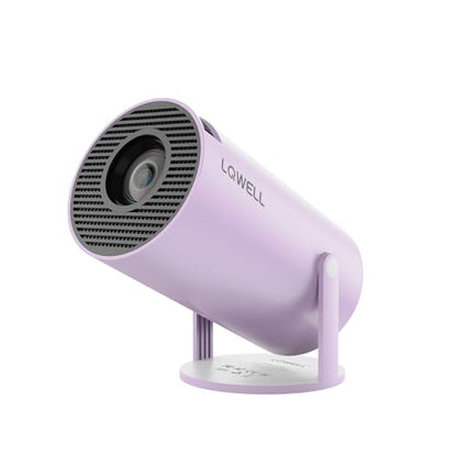 LQWELL® Projector, Mini Projector, supports WiFi 5G, BT5.0 with 11.0 Android OS, Automatic Keystone Correction, 220-Degree Angle, 130-Inch Display for Phone/PC/Laptop/Xbox/Stick, 4K Home Theater, HDMI, Purple